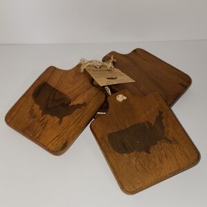 Teak Wood USA Map Coasters Brand New